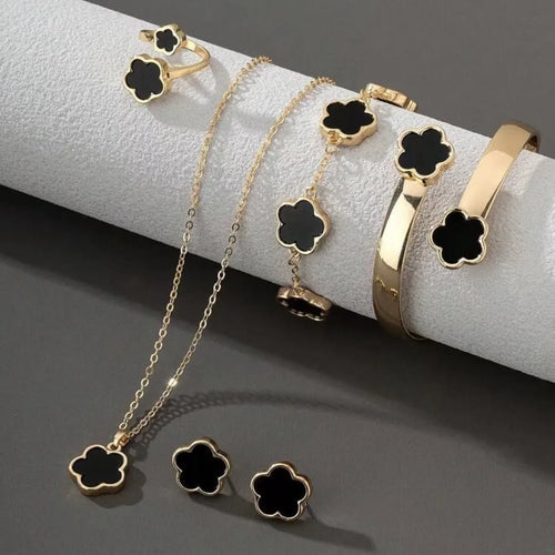 Coffret Chic – 5 Pièces Bijoux Fleur Chanceuse